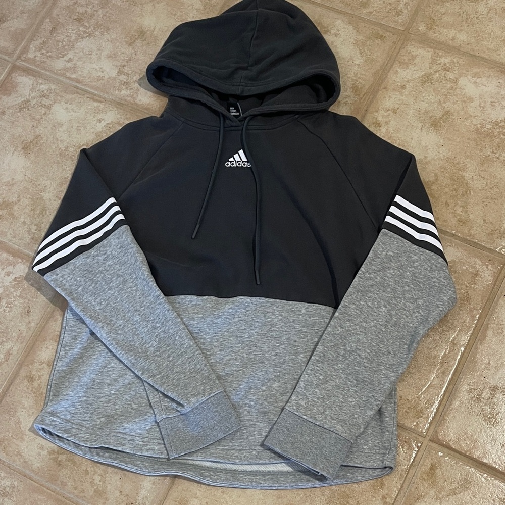 Adidas Two-Tone Black and Gray Hoodie